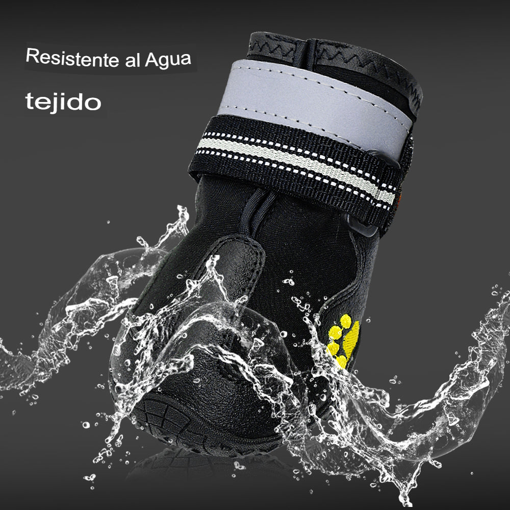 Zapatos reflectantes para perros, calzado impermeable, botines cálidos para nieve y lluvia. - Mascotalux