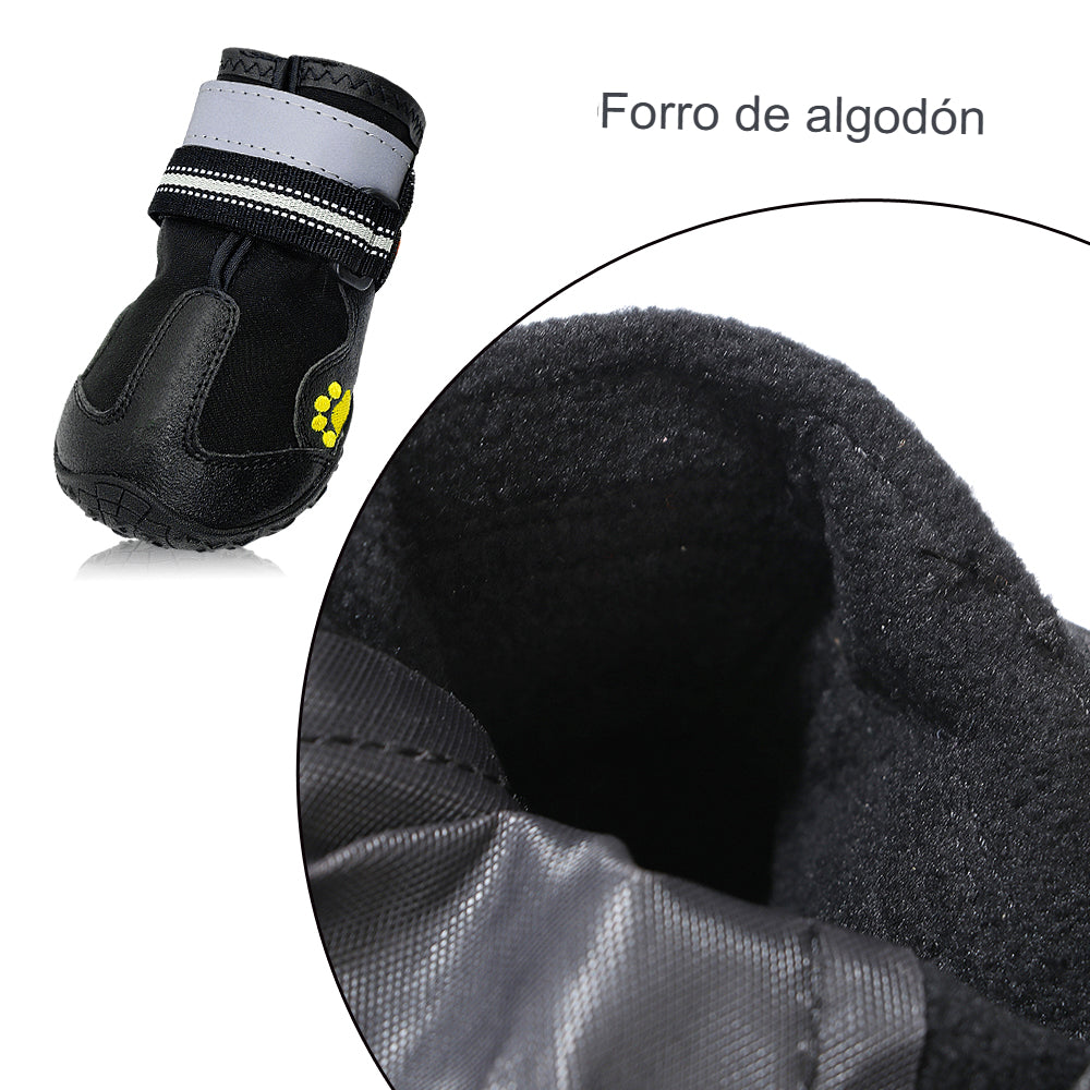 Zapatos reflectantes para perros, calzado impermeable, botines cálidos para nieve y lluvia. - Mascotalux