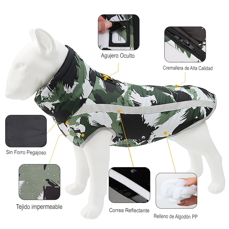 Chaqueta para perro de raza grande, abrigo impermeable reflectante, Labrador, Chihuahua, Pug. - Mascotalux
