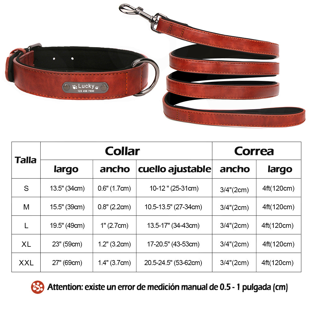 Collar de perros de piel sintética personalizado, 8 colores, productos para mascotas. - Mascotalux