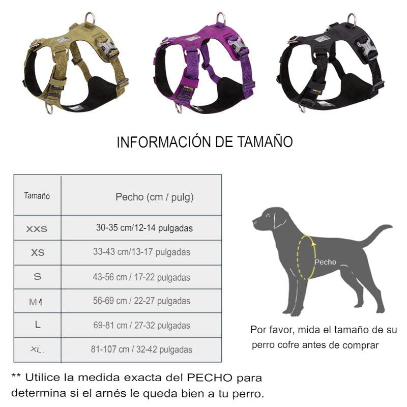 Arnés resistente al agua chaleco para perros reflectante ajustable. - Mascotalux