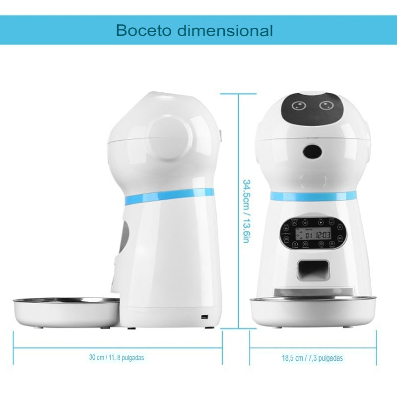 Alimentador automático para gatos y perros, dispensador de comida inteligente. - Mascotalux