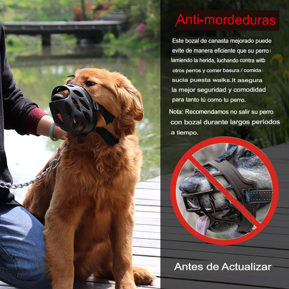 Bozal de goma suave para perros, antimordedura. - Mascotalux