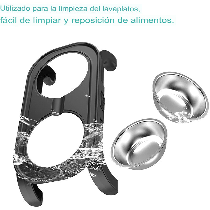 Cuencos elevada con soporte para perros y gatos, sin derrames, antideslizantes, de acero inoxidable. - Mascotalux