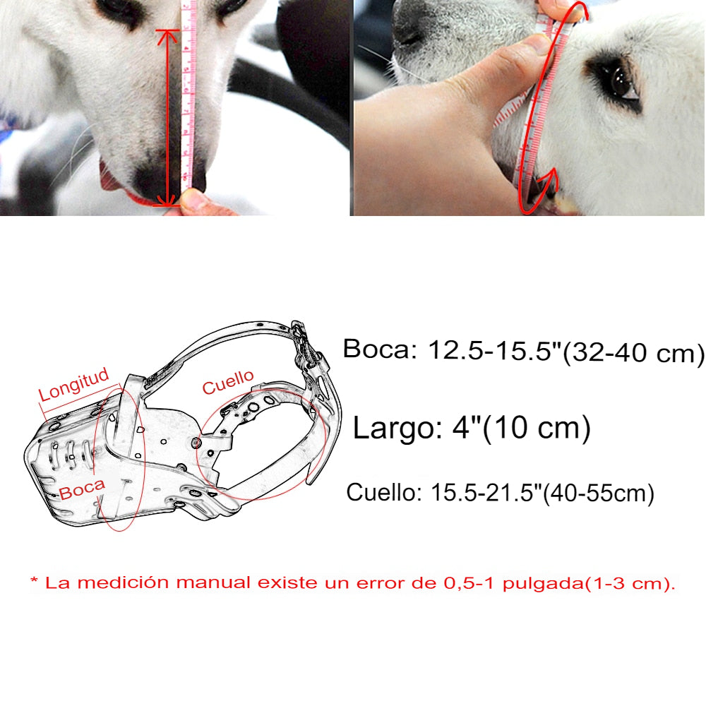 Bozales ajustables de cuero para perro, máscara para la boca, antiladridos - Mascotalux