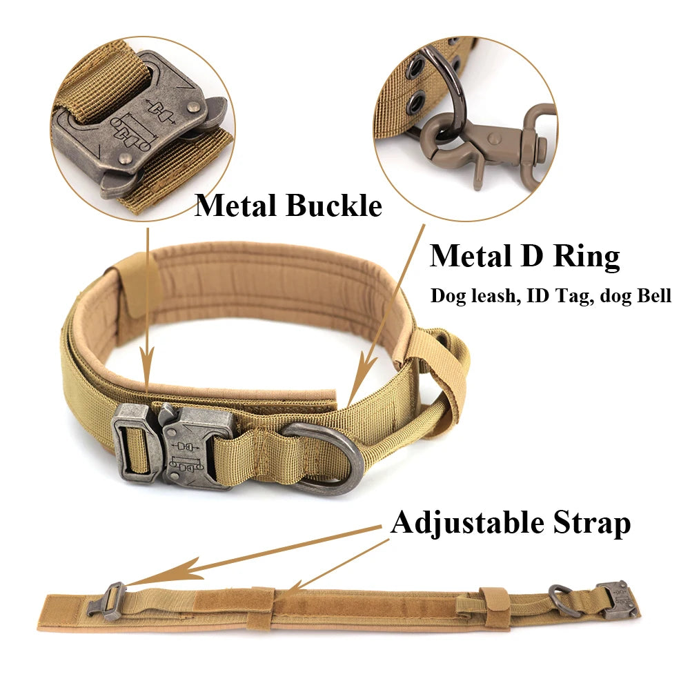 Collar táctico militar ajustable para perro, collares para perro y mascotas. - Mascotalux