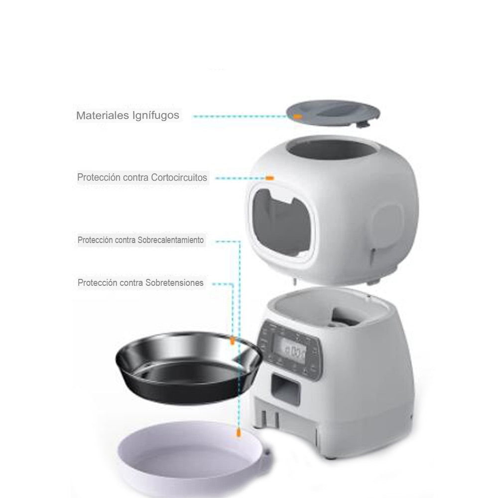 Alimentador automático para gatos y perros, dispensador de comida inteligente. - Mascotalux