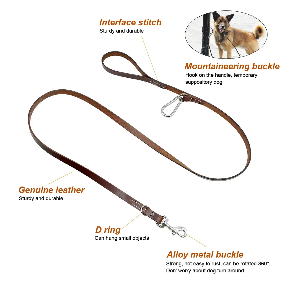 ¡Domina la aventura con nuestra Correa de Cuero para Perros Pitbull: Resistencia y Estilo en cada paso! - Mascotalux