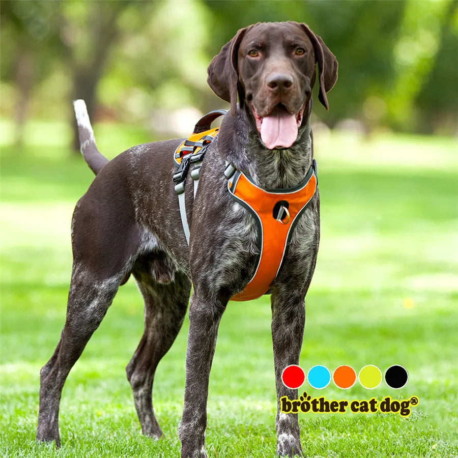 ¡Libertad y seguridad para tu mejor amigo! Arnés Reflectante para Perros Grandes: Tu Compañero en Cada Aventura - Mascotalux