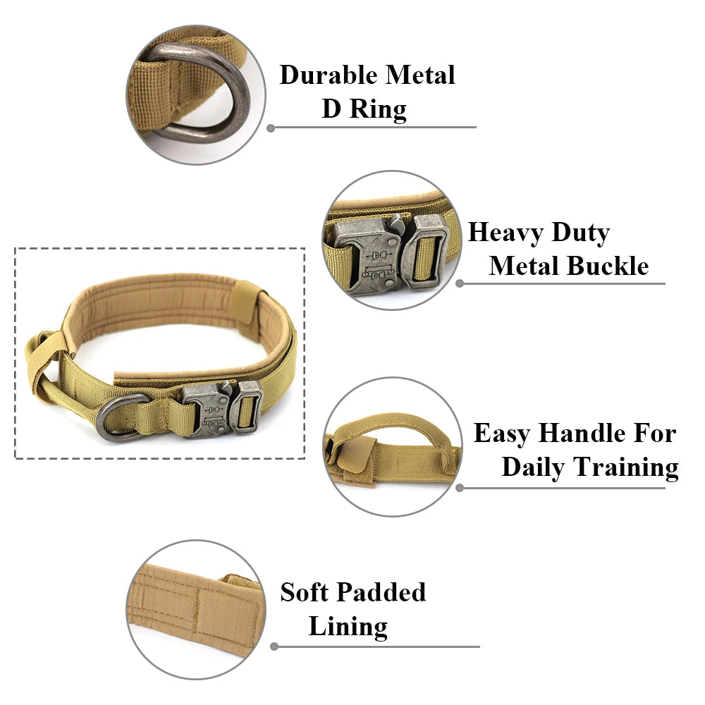 Collar táctico militar ajustable para perro, collares para perro y mascotas. - Mascotalux