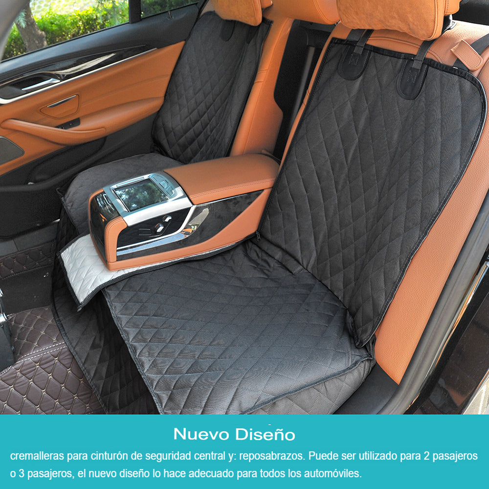Manta para perros para el asiento trasero del coche. Resistente a los arañazos, con cinturón de seguridad. - Mascotalux