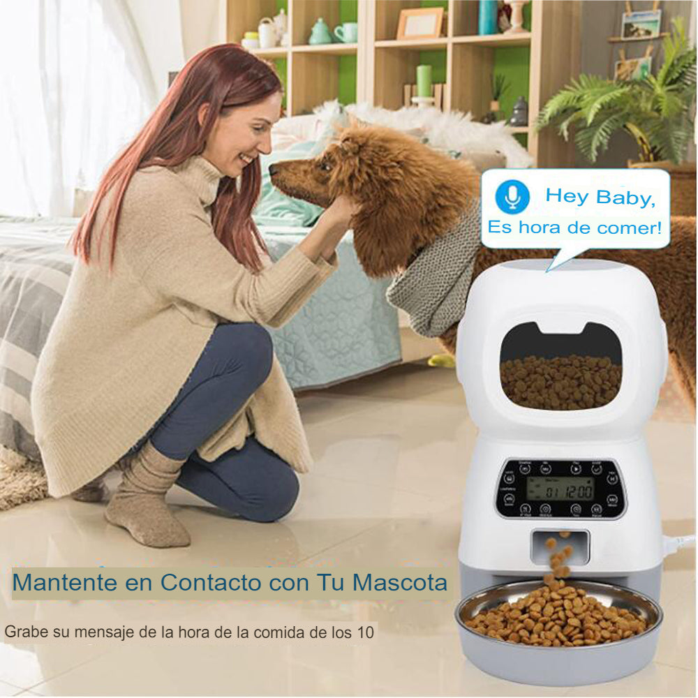 Alimentador automático para gatos y perros, dispensador de comida inteligente. - Mascotalux