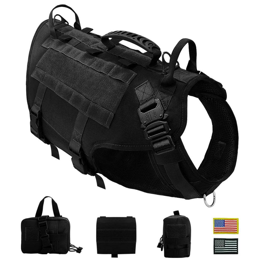 Arnés de nylon durable arnés de perro táctico militar K9 trabajo.