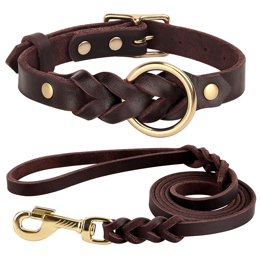 Descubre el Collar de Cuero Genuino para Perros que Impulsará la Aventura de tu Pastor Alemán! - Mascotalux