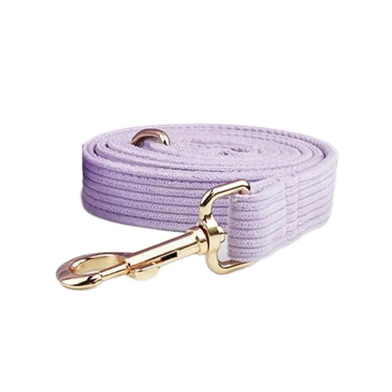 Collar y Correa de Pana Rosa y Púrpura con Placa de Identificación Personalizada para Perros - Elegancia y Seguridad para tu Mascota - Mascotalux
