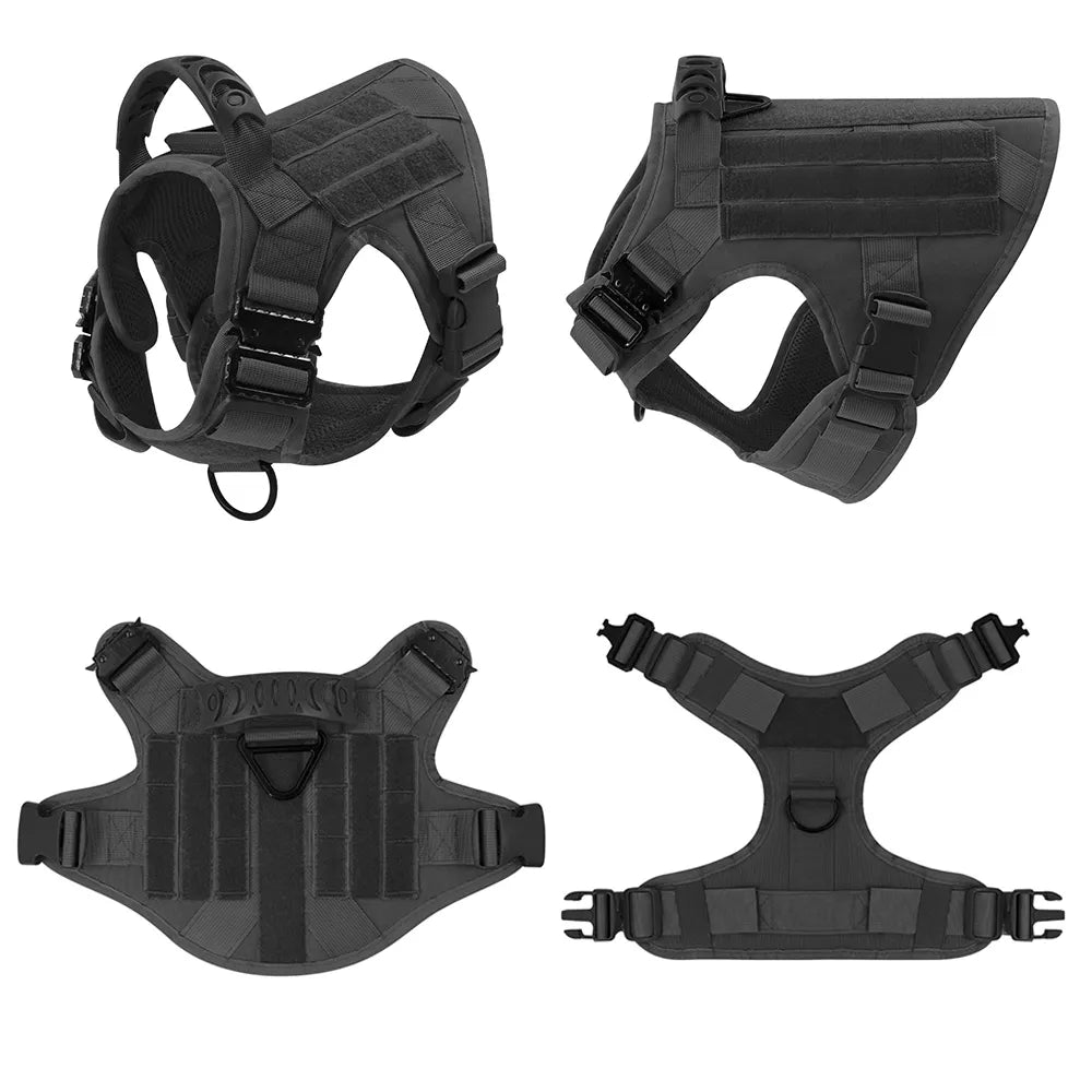 Arnés Táctico para Perros 3 Juegos: Arnés y Correa, Arnés y Correa y Collar, Conjunto. Resistente, cómodo y versátil. - Mascotalux