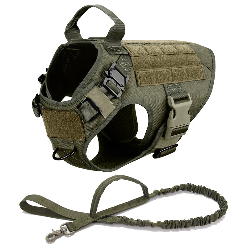 Arnés Táctico para Perros 3 Juegos: Arnés y Correa, Arnés y Correa y Collar, Conjunto. Resistente, cómodo y versátil. - Mascotalux