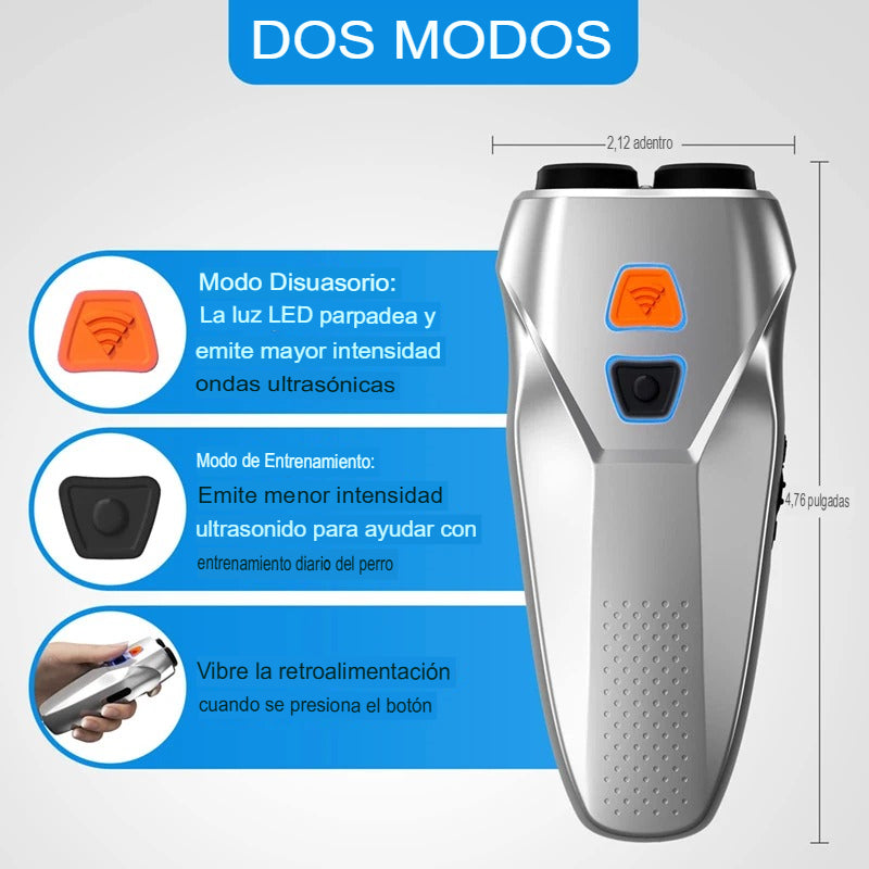 Repelente Ultrasónico PU70 para Perros: Detén Ladridos y Malos Comportamientos - Mascotalux
