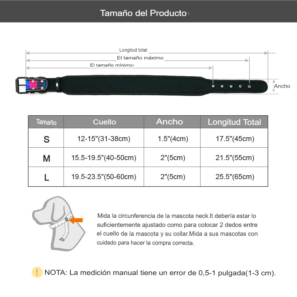 Collar de nylon reflectante para perros, Collar transpirable acolchado a rayas. - Mascotalux