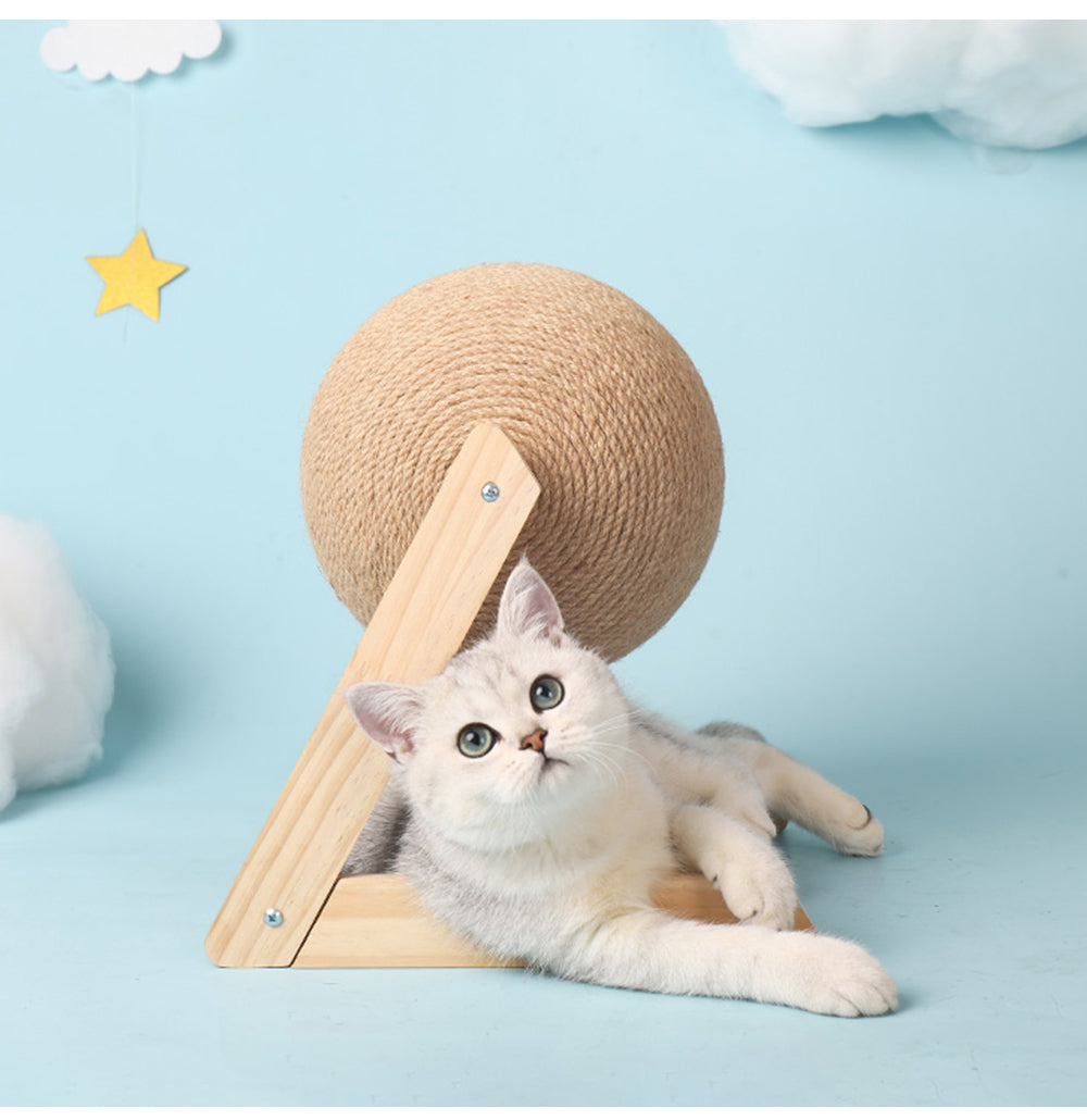 Pelota de rascar para gatos con cuerda sisal. - Mascotalux