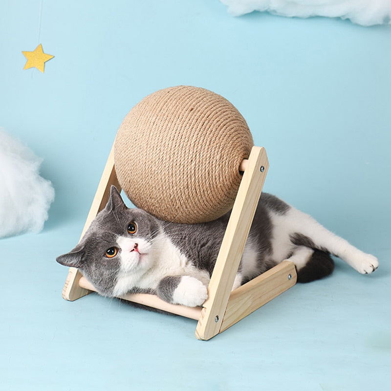 Pelota de rascar para gatos con cuerda sisal. - Mascotalux