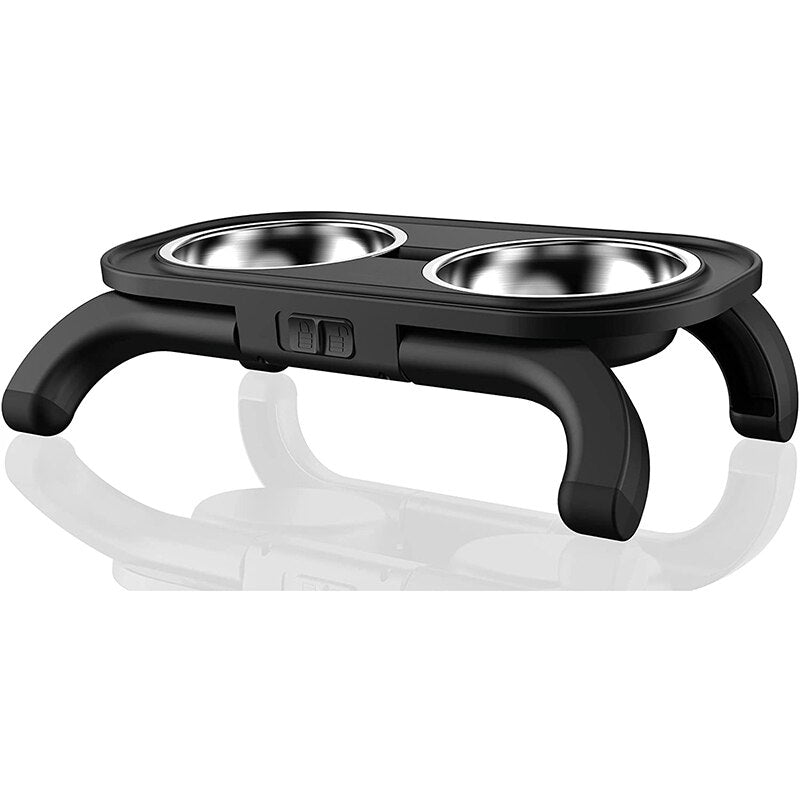 Cuencos elevada con soporte para perros y gatos, sin derrames, antideslizantes, de acero inoxidable. - Mascotalux