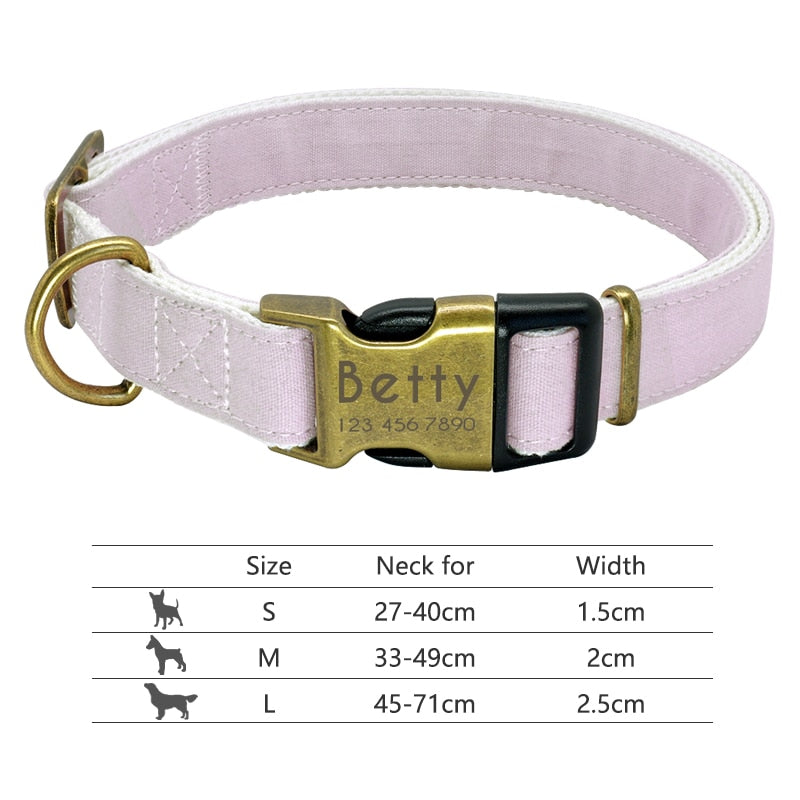 Collar para perro, personalizado con placa de etiqueta de identificación grabada - Mascotalux