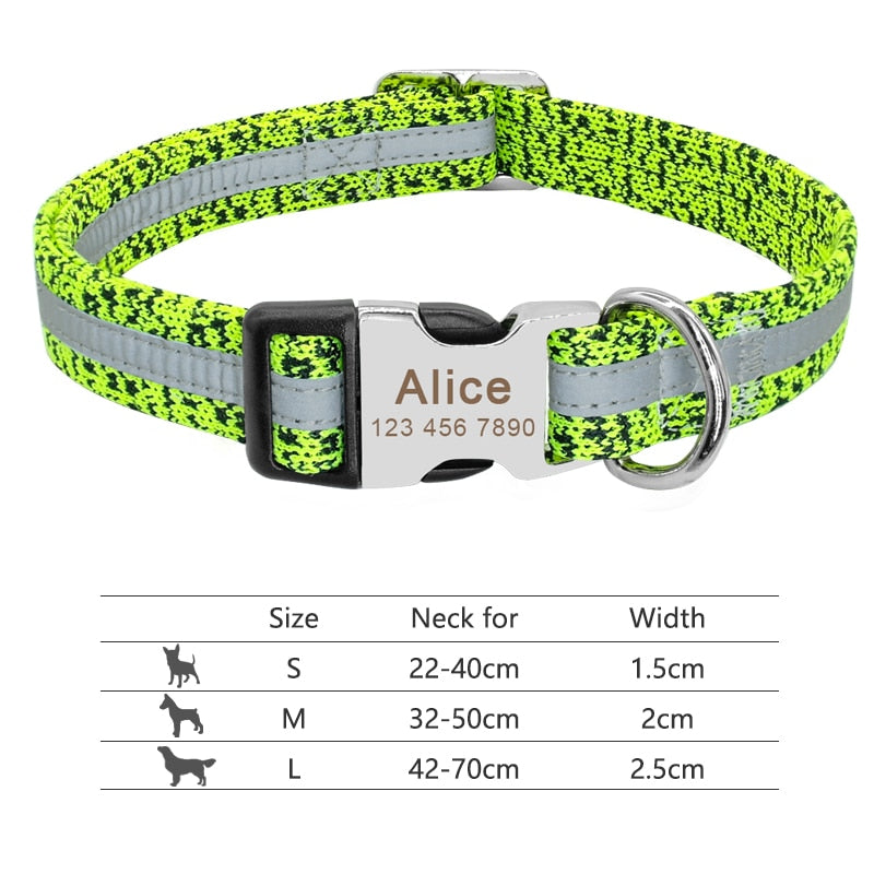 Collar para perro, personalizado con placa de etiqueta de identificación grabada - Mascotalux
