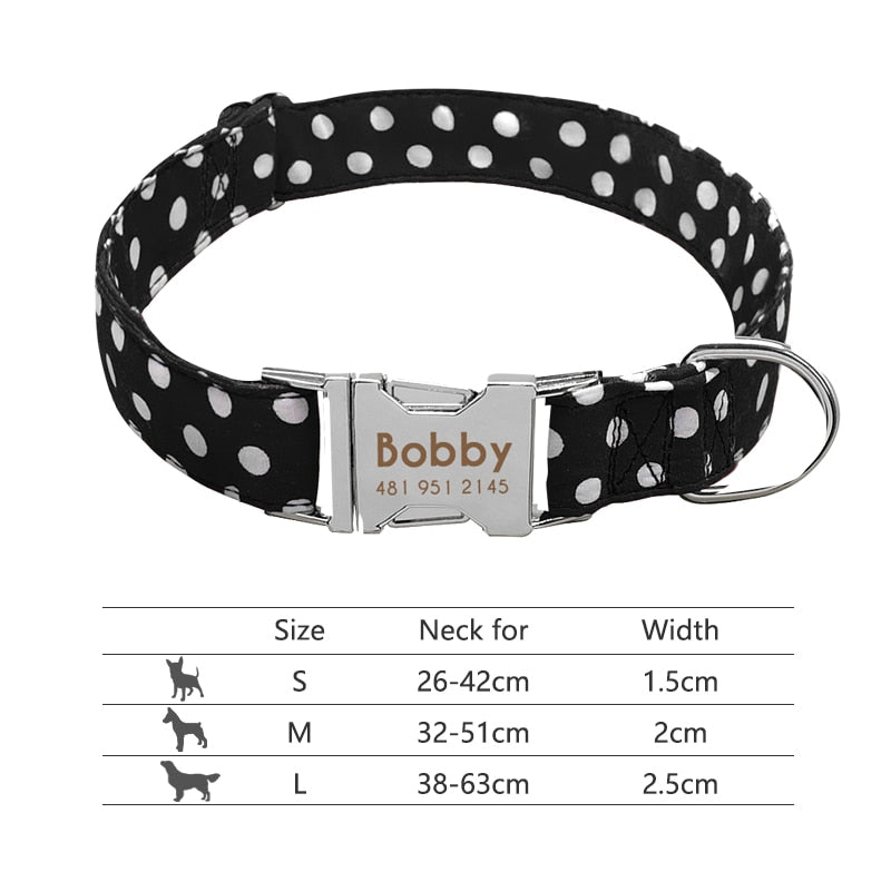 Collar para perro, personalizado con placa de etiqueta de identificación grabada - Mascotalux