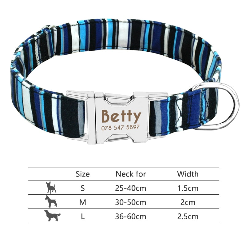 Collar para perro, personalizado con placa de etiqueta de identificación grabada - Mascotalux