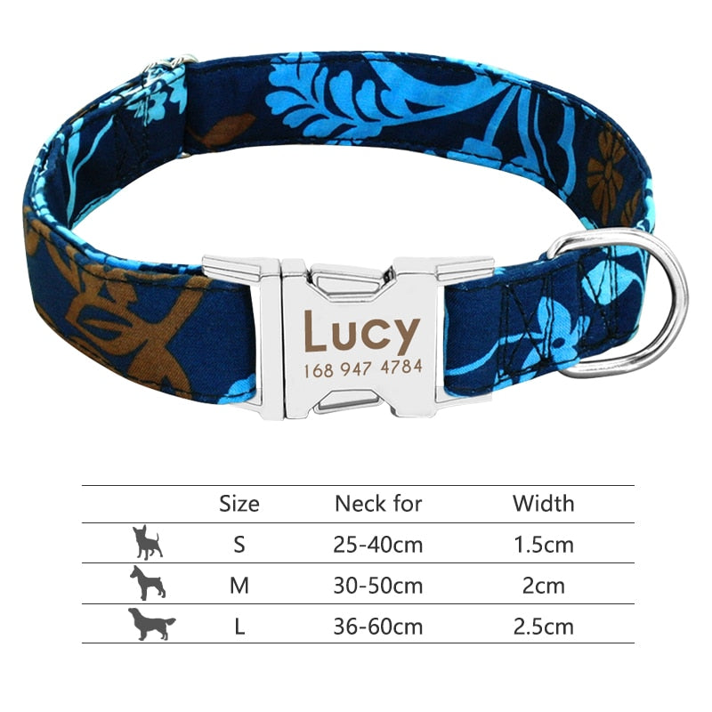 Collar para perro, personalizado con placa de etiqueta de identificación grabada - Mascotalux