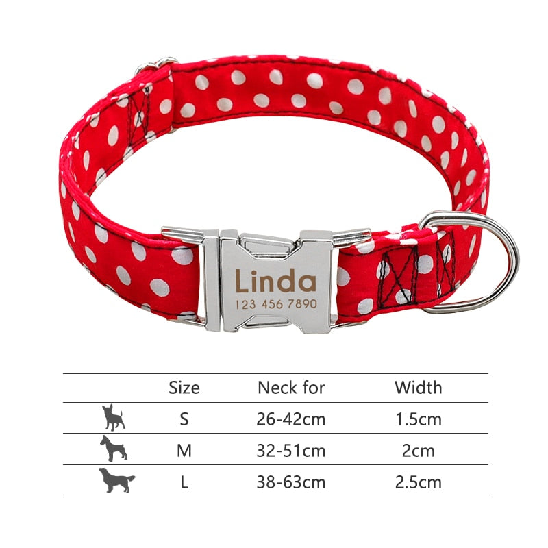 Collar para perro, personalizado con placa de etiqueta de identificación grabada - Mascotalux