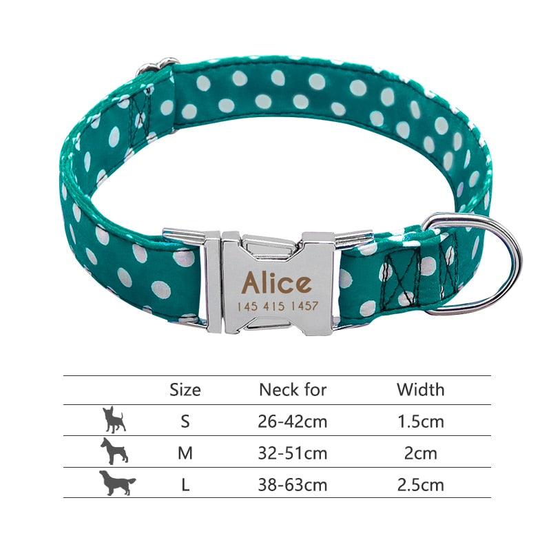 Collar para perro, personalizado con placa de etiqueta de identificación grabada - Mascotalux
