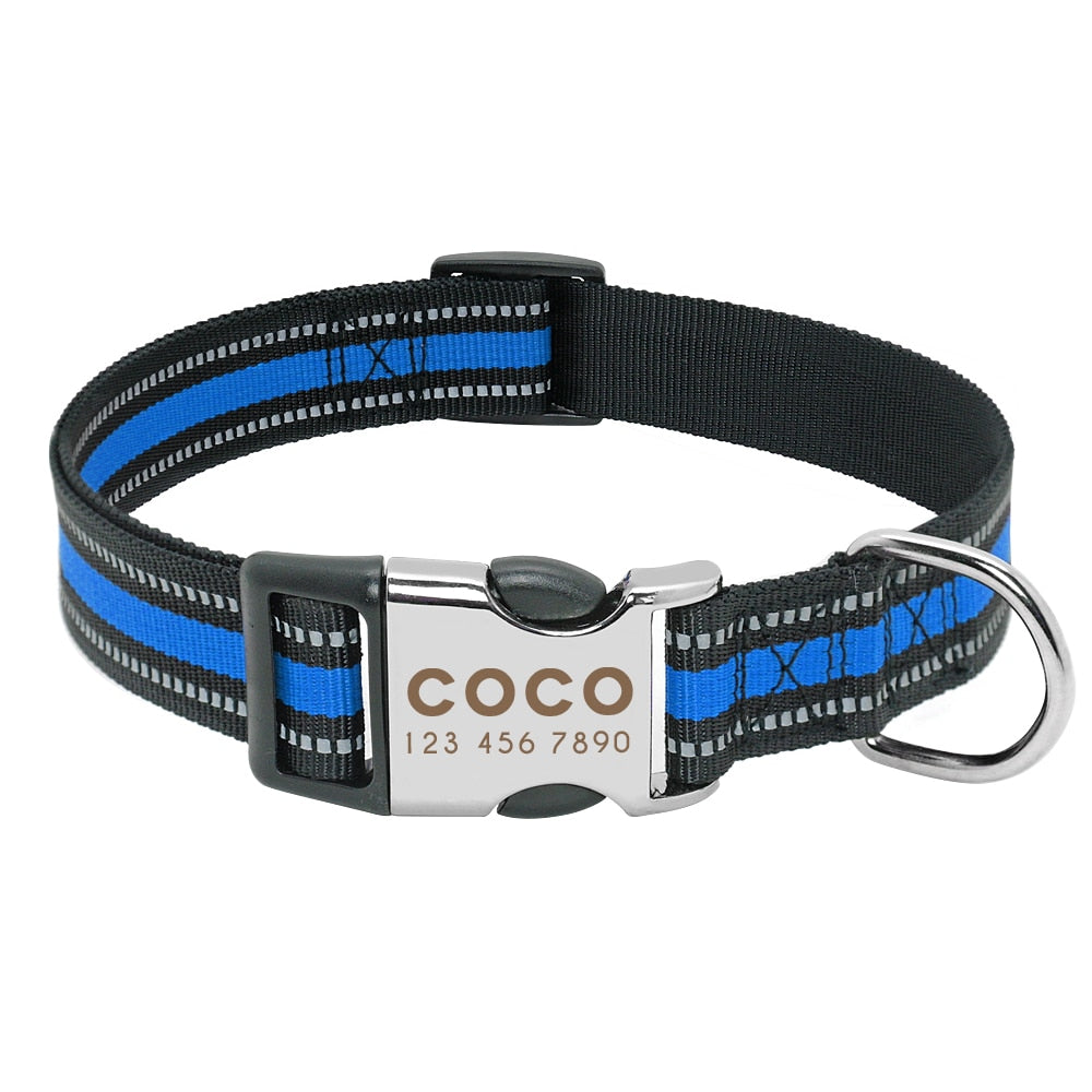 Collar para perro, personalizado con placa de etiqueta de identificación grabada - Mascotalux