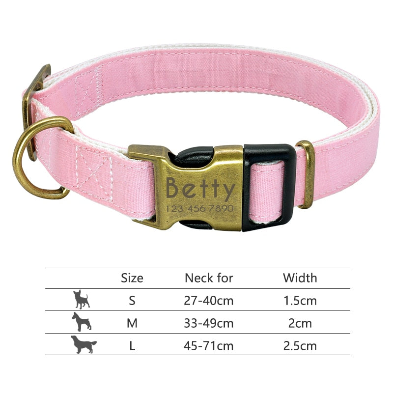 Collar para perro, personalizado con placa de etiqueta de identificación grabada - Mascotalux