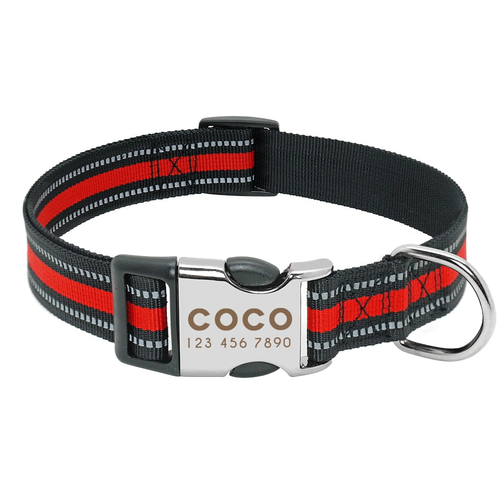 Collar para perro, personalizado con placa de etiqueta de identificación grabada - Mascotalux