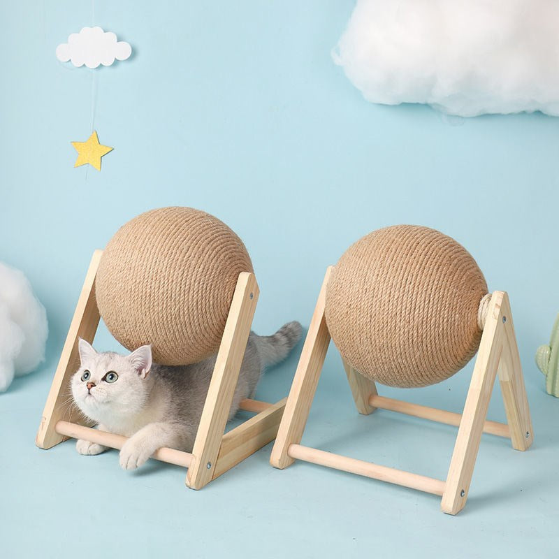 Pelota de rascar para gatos con cuerda sisal. - Mascotalux