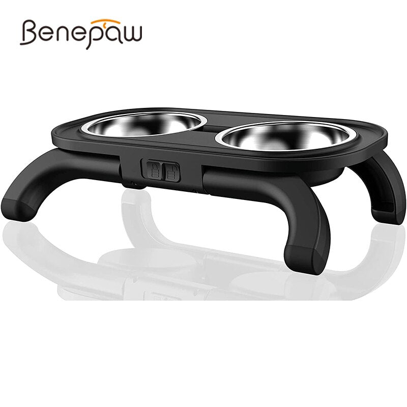 Cuencos elevada con soporte para perros y gatos, sin derrames, antideslizantes, de acero inoxidable. - Mascotalux