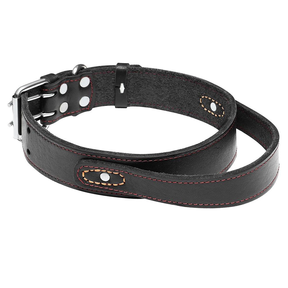 Collarín de entrenamiento duradero de cuero real para perros medianos y grandes. - Mascotalux