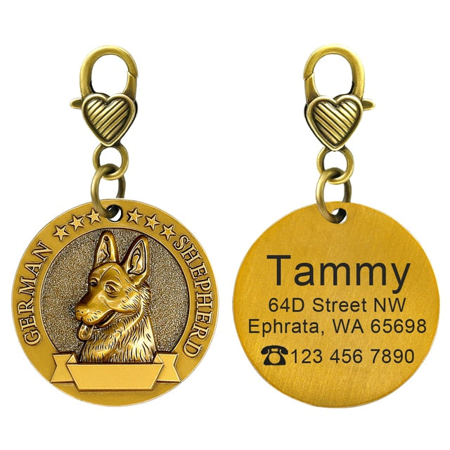 Placa de identificación personalizada de acero inoxidable con secreto para salvar vidas - Mascotalux