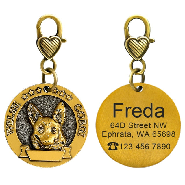 Placa de identificación personalizada de acero inoxidable con secreto para salvar vidas - Mascotalux