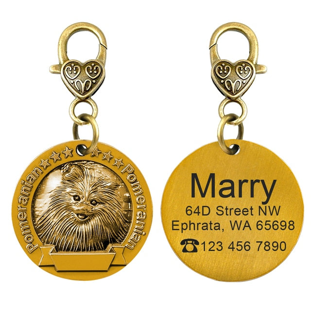 Placa de identificación personalizada de acero inoxidable con secreto para salvar vidas - Mascotalux