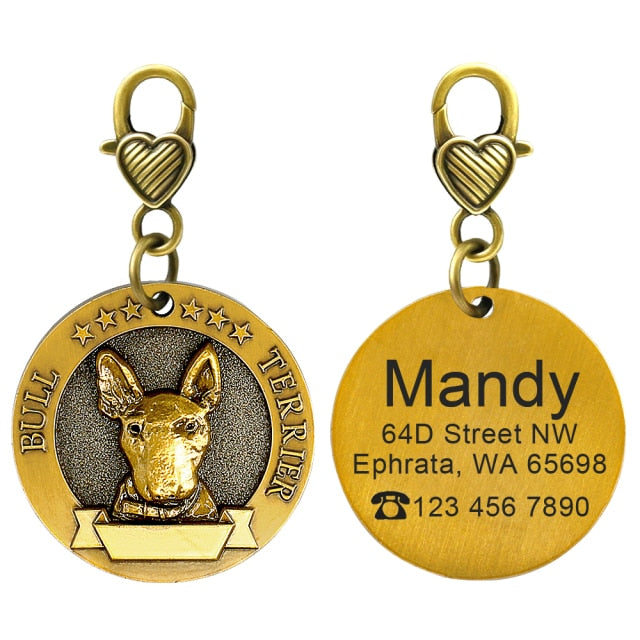 Placa de identificación personalizada de acero inoxidable con secreto para salvar vidas - Mascotalux