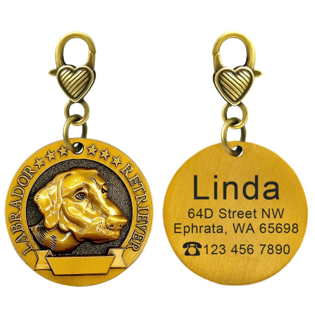Placa de identificación personalizada de acero inoxidable con secreto para salvar vidas - Mascotalux