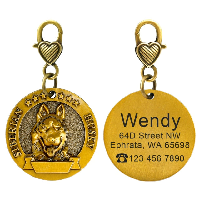 Placa de identificación personalizada de acero inoxidable con secreto para salvar vidas - Mascotalux