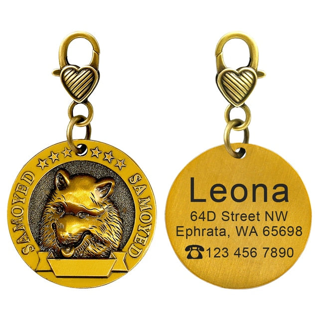 Placa de identificación personalizada de acero inoxidable con secreto para salvar vidas - Mascotalux