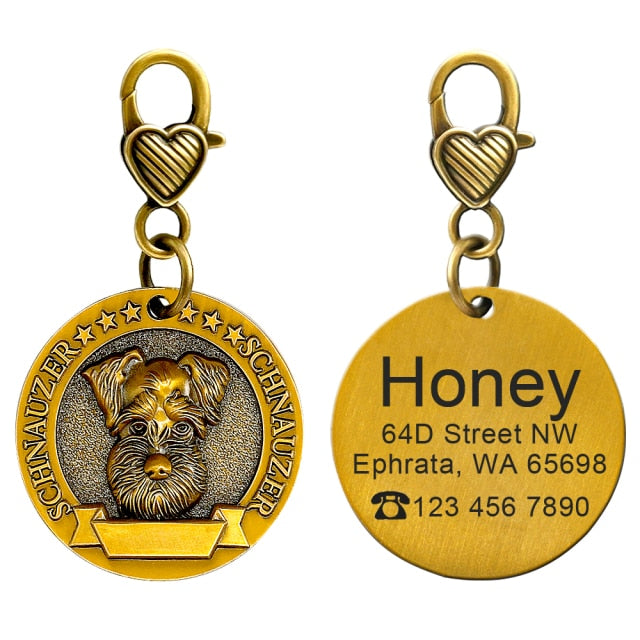 Placa de identificación personalizada de acero inoxidable con secreto para salvar vidas - Mascotalux