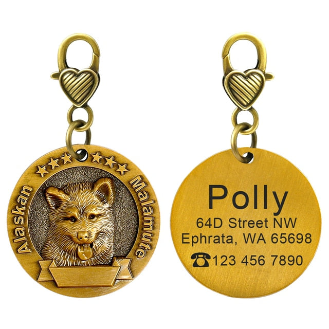 Placa de identificación personalizada de acero inoxidable con secreto para salvar vidas - Mascotalux