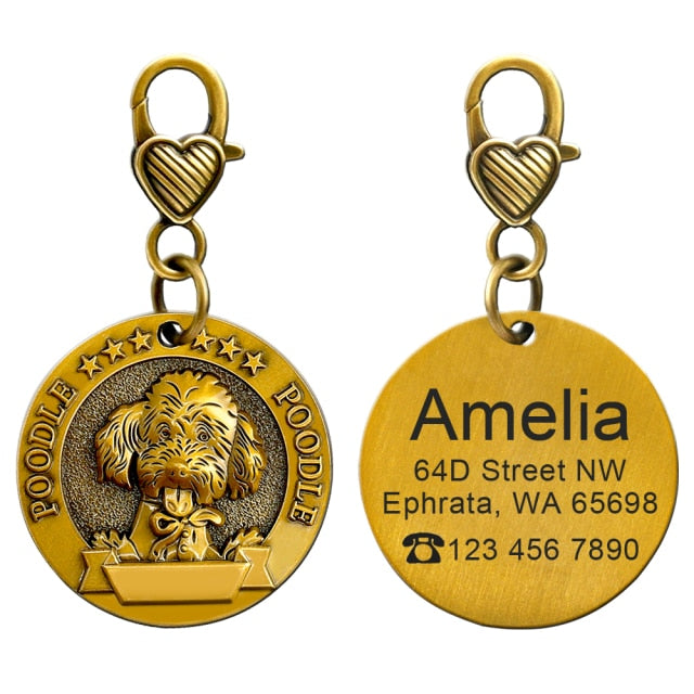 Placa de identificación personalizada de acero inoxidable con secreto para salvar vidas - Mascotalux