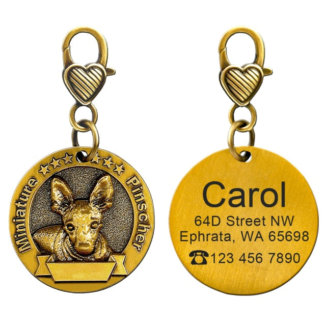 Placa de identificación personalizada de acero inoxidable con secreto para salvar vidas - Mascotalux